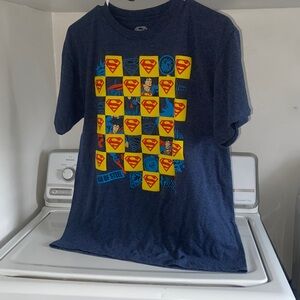 DC Superman Kids Blue Graphic Tee Size L (14/16)